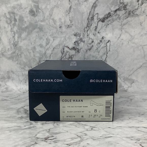 Cole Haan Women's 8C Black Leather The Go-To Block Heel Pump 45mm Slip On L16-7 - Picture 8 of 9